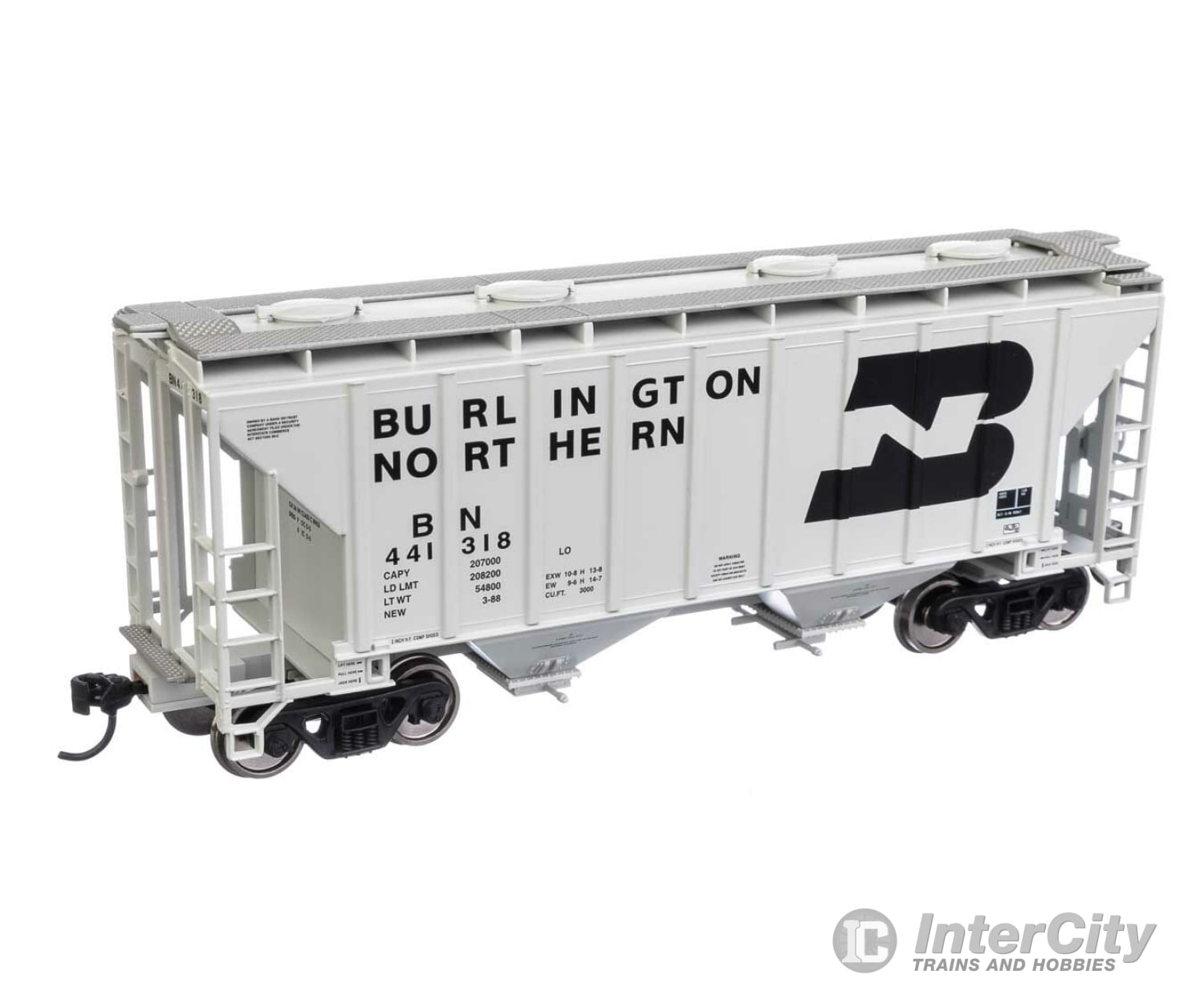 Walthers Mainline 7975 37 2980 Cubic-Foot 2-Bay Covered Hopper - Ready To Run -- Burlington Northern