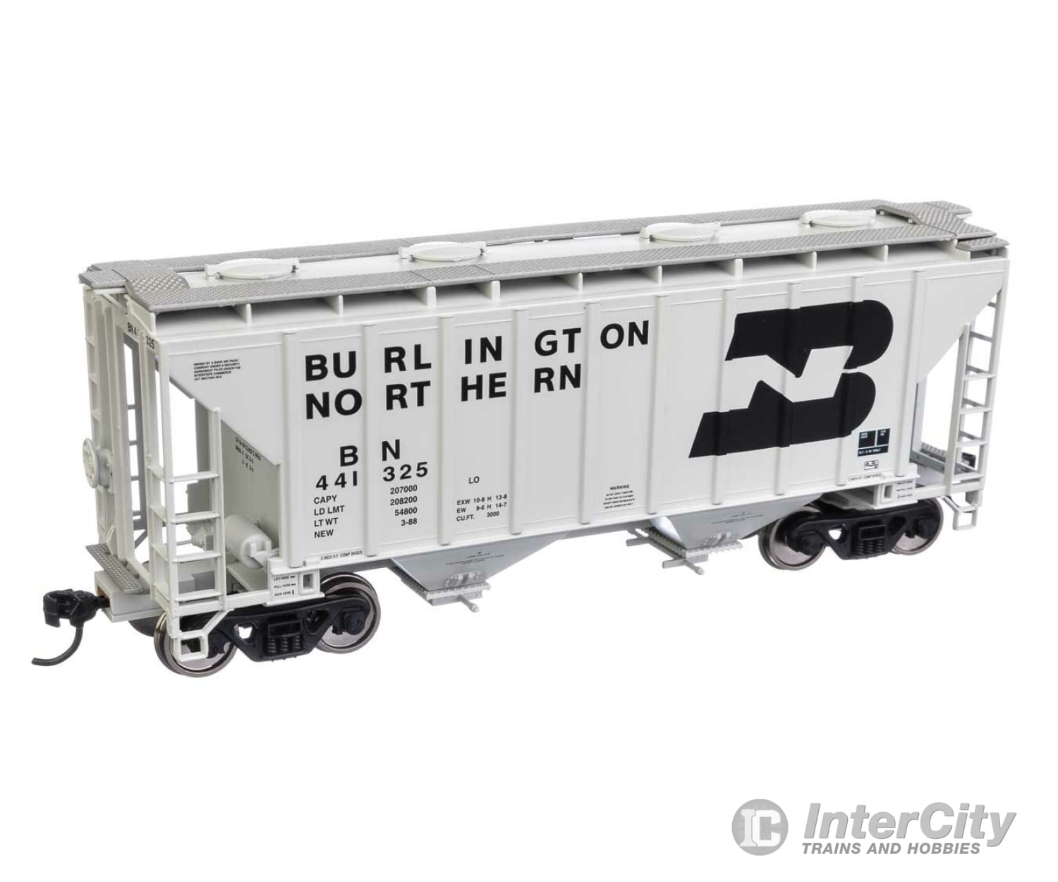 Walthers Mainline 7976 37 2980 Cubic-Foot 2-Bay Covered Hopper - Ready To Run -- Burlington Northern