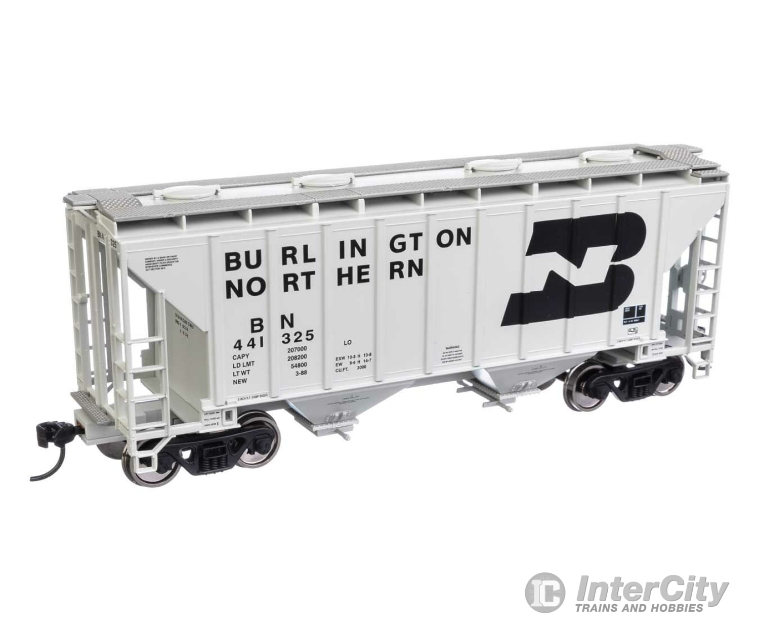 Walthers Mainline 7976 37 2980 Cubic-Foot 2-Bay Covered Hopper - Ready To Run -- Burlington Northern