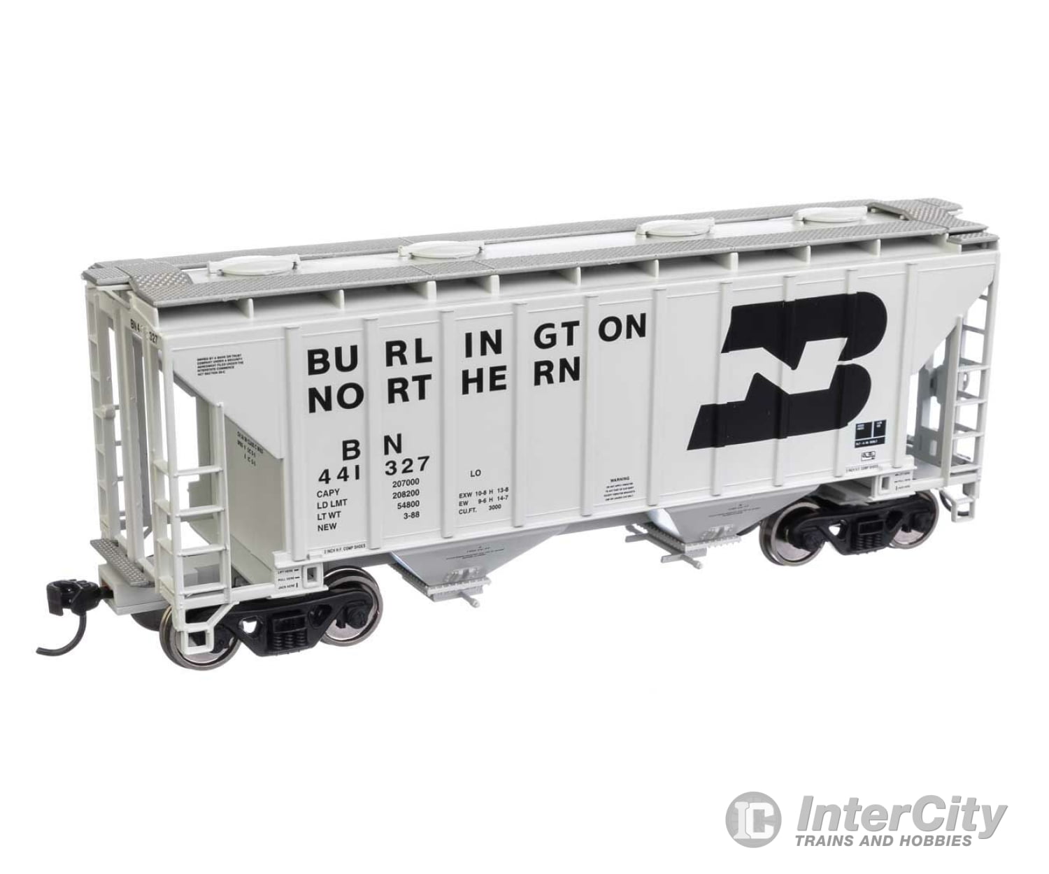 Walthers Mainline 7977 37 2980 Cubic-Foot 2-Bay Covered Hopper - Ready To Run -- Burlington Northern