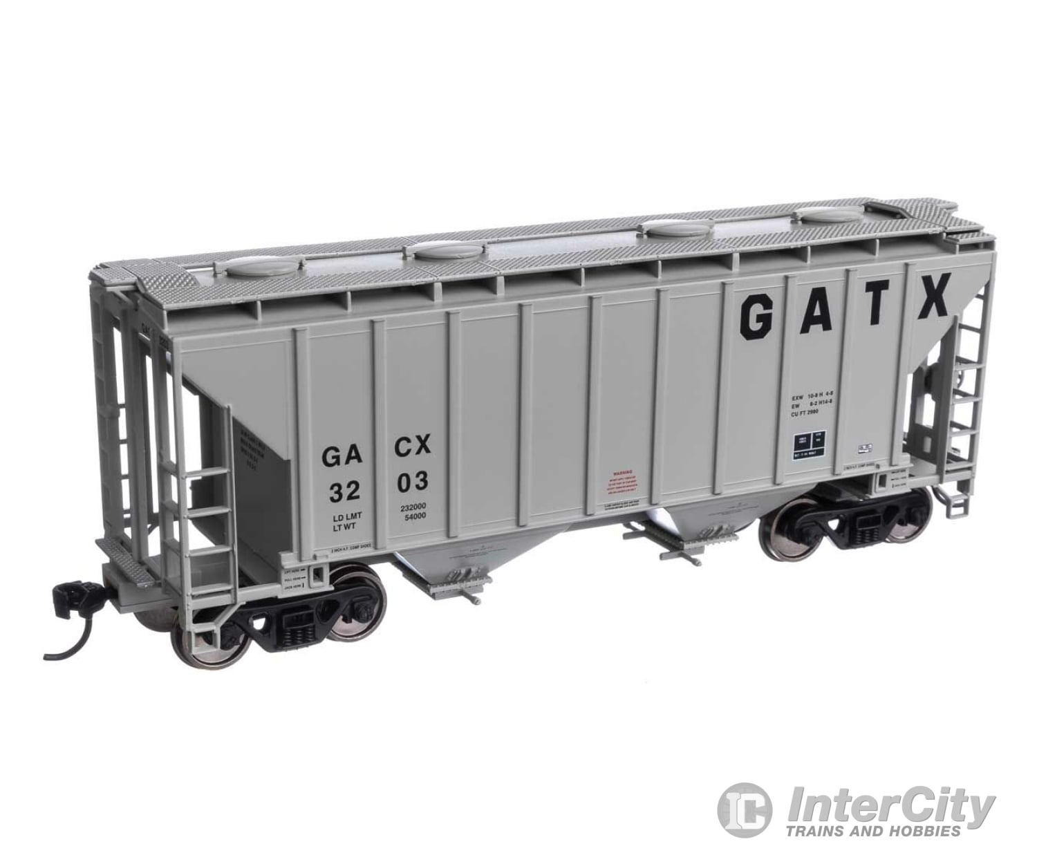 Walthers Mainline 7986 37 2980 Cubic-Foot 2-Bay Covered Hopper - Ready To Run -- Gatx Corporation