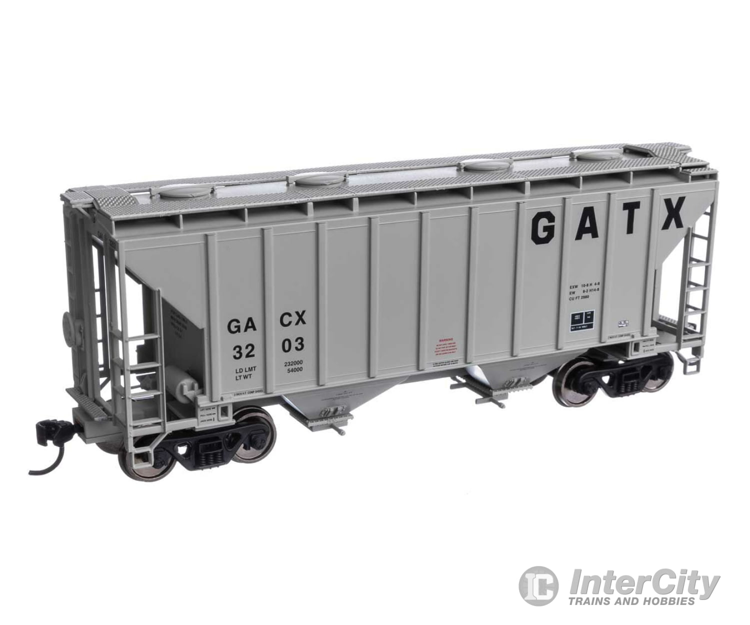 Walthers Mainline 7986 37 2980 Cubic-Foot 2-Bay Covered Hopper - Ready To Run -- Gatx Corporation