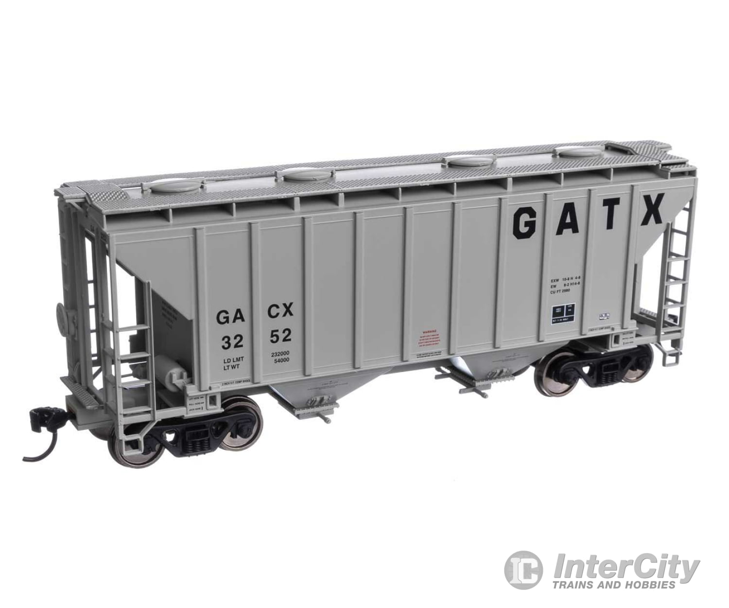 Walthers Mainline 7987 37 2980 Cubic-Foot 2-Bay Covered Hopper - Ready To Run -- Gatx Corporation