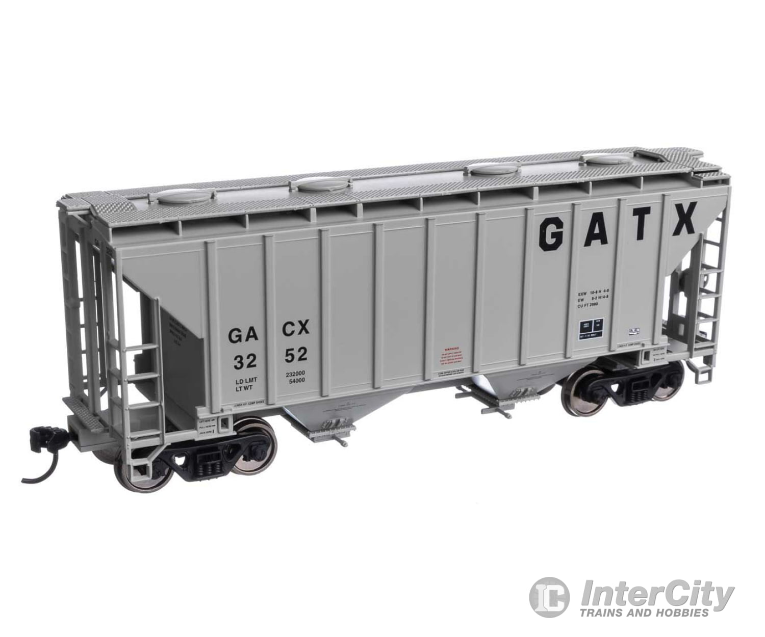 Walthers Mainline 7987 37 2980 Cubic-Foot 2-Bay Covered Hopper - Ready To Run -- Gatx Corporation