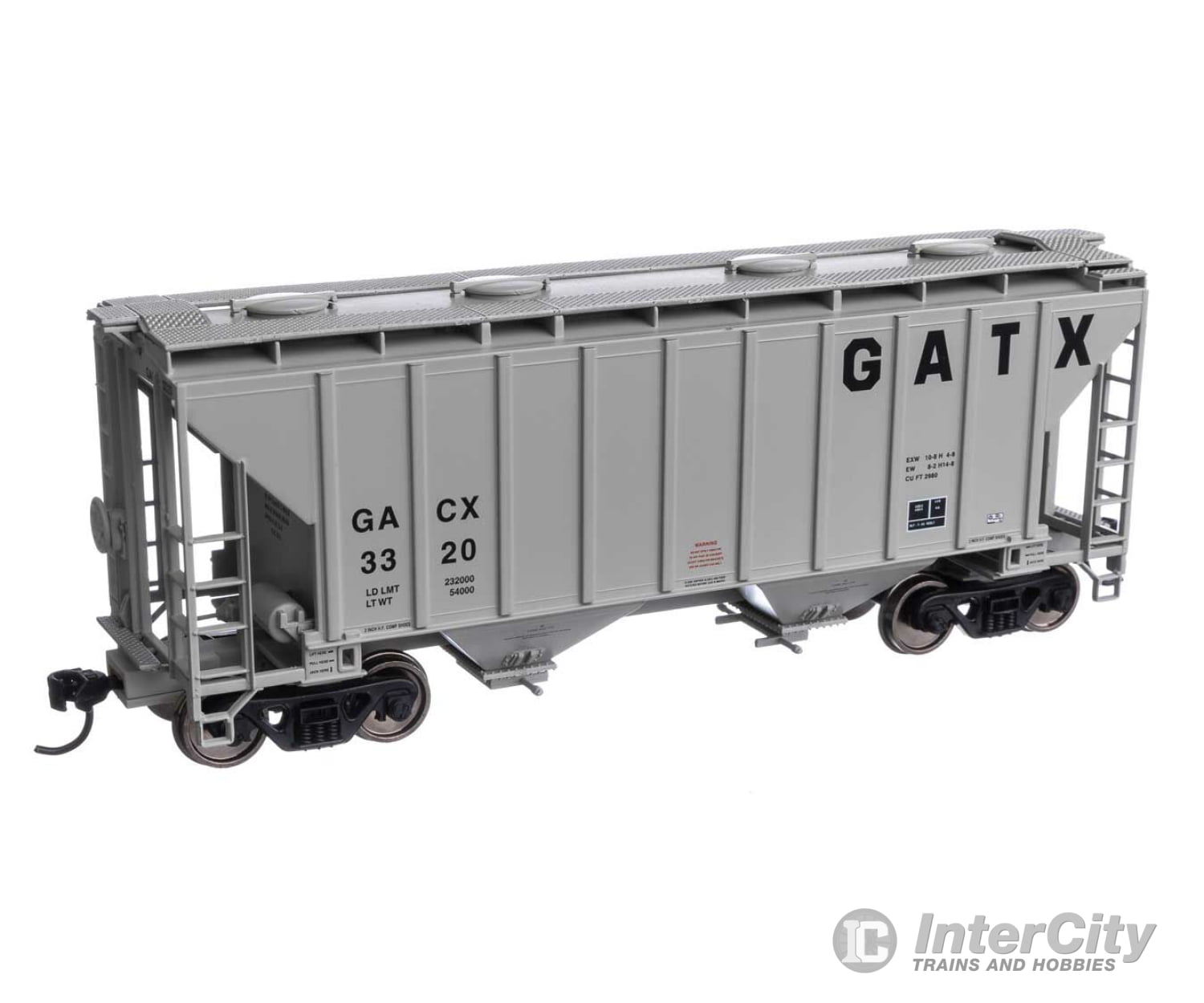 Walthers Mainline 7988 37 2980 Cubic-Foot 2-Bay Covered Hopper - Ready To Run -- Gatx Corporation