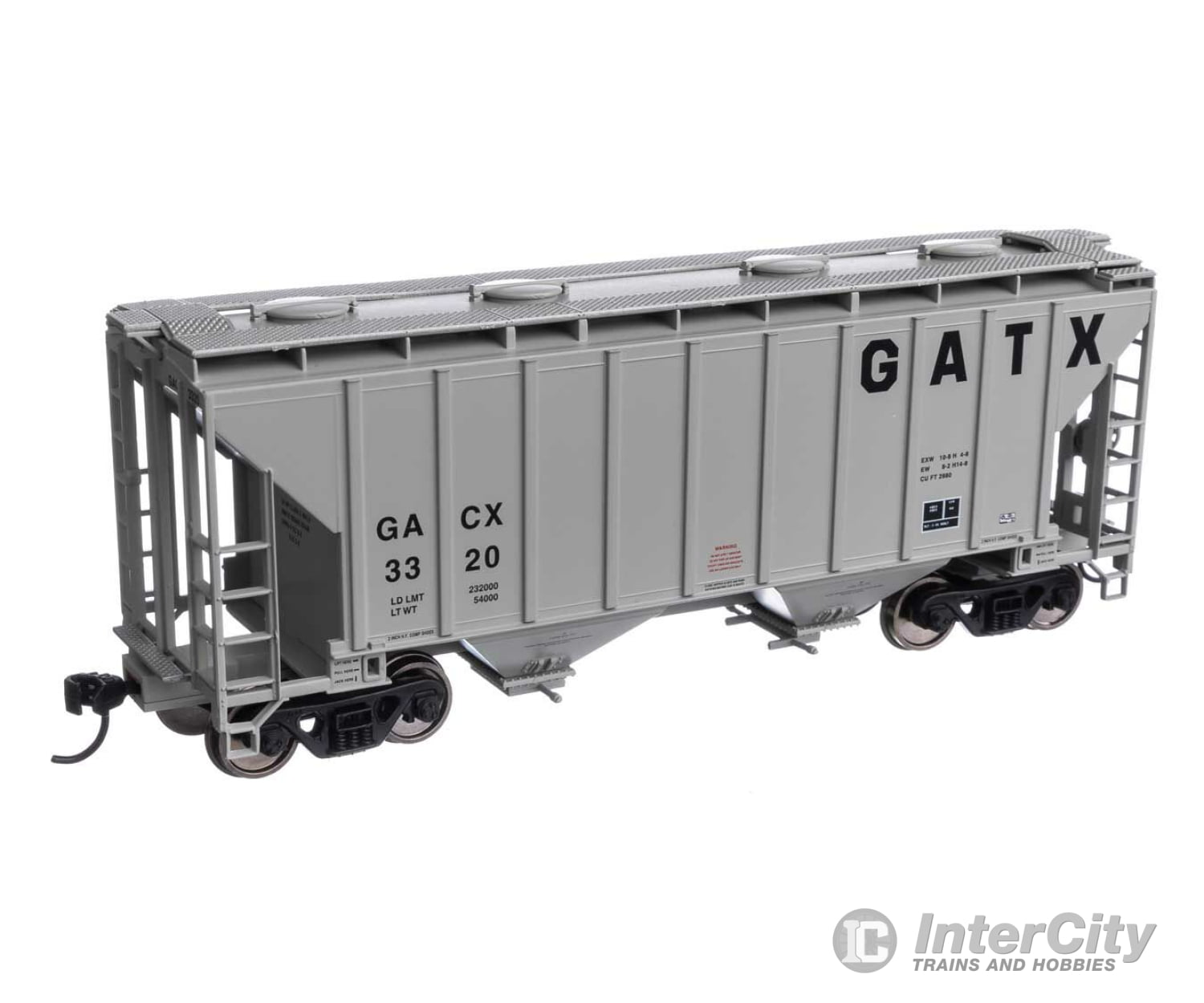 Walthers Mainline 7988 37 2980 Cubic-Foot 2-Bay Covered Hopper - Ready To Run -- Gatx Corporation