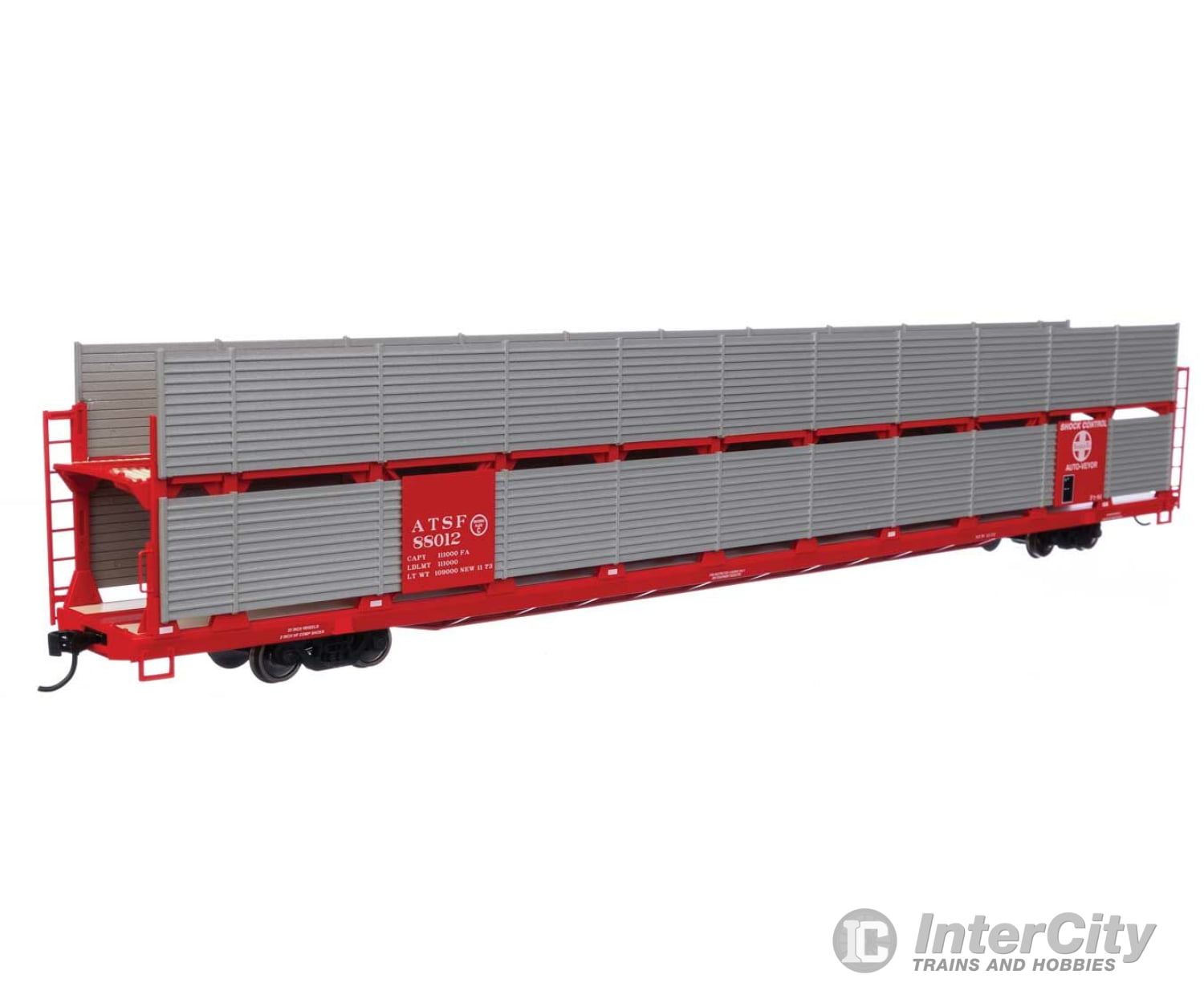 Walthers Mainline 8102 89 Flatcar W/Bi-Level Shielded Auto Rack - Ready To Run -- Santa Fe & #88012