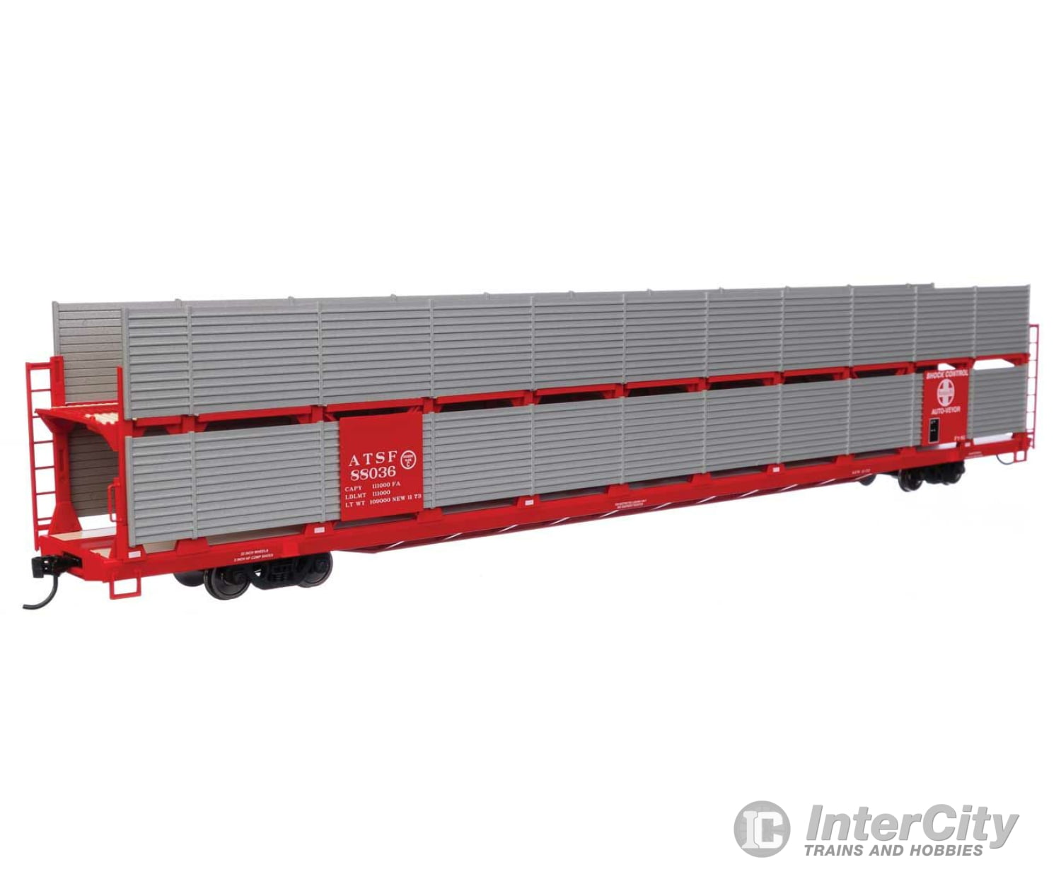 Walthers Mainline 8103 89 Flatcar W/Bi-Level Shielded Auto Rack - Ready To Run -- Santa Fe & #88023