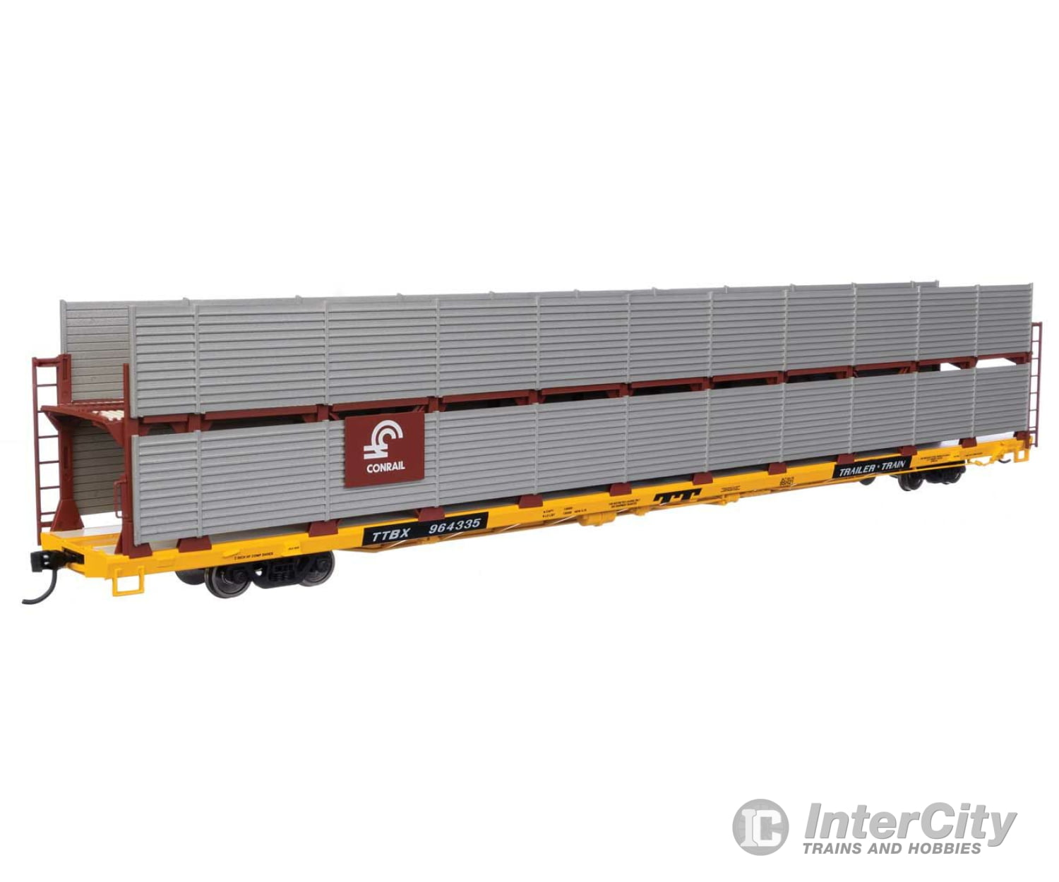 Walthers Mainline 8109 89 Flatcar W/Bi-Level Shielded Auto Rack - Ready To Run -- Conrail /