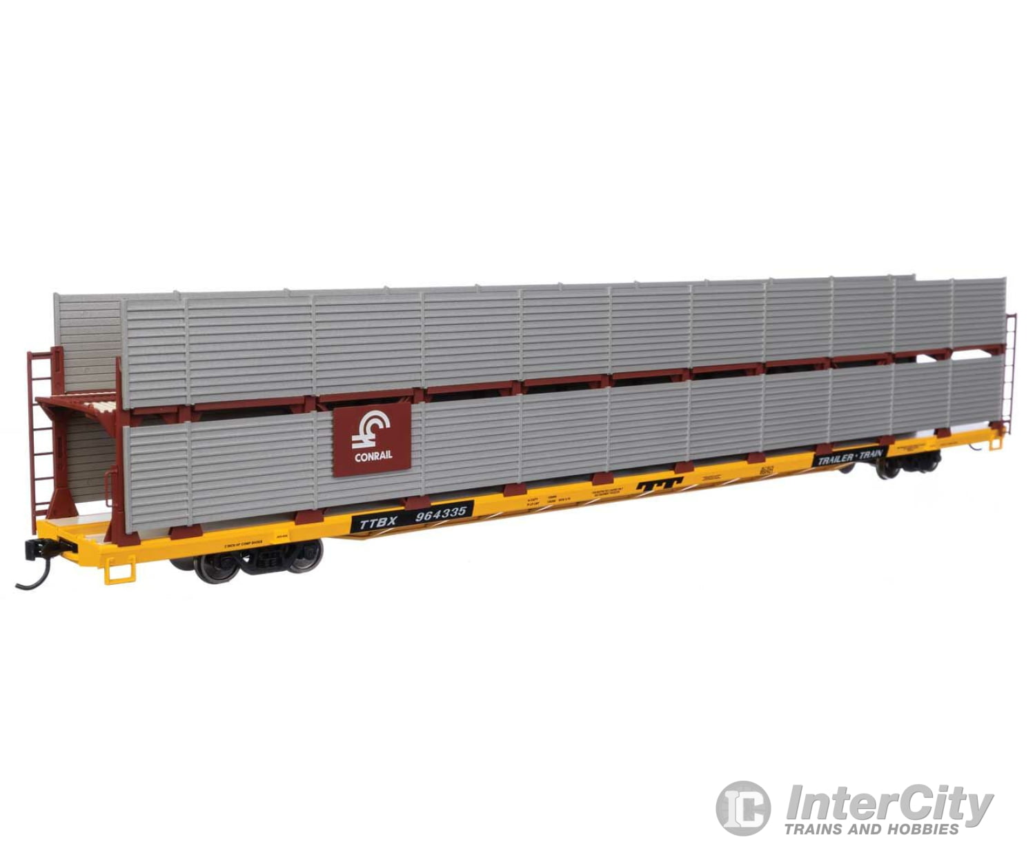 Walthers Mainline 8109 89 Flatcar W/Bi-Level Shielded Auto Rack - Ready To Run -- Conrail /