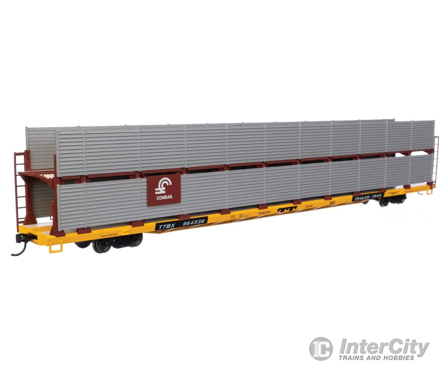 Walthers Mainline 8110 89 Flatcar W/Bi-Level Shielded Auto Rack - Ready To Run -- Conrail /