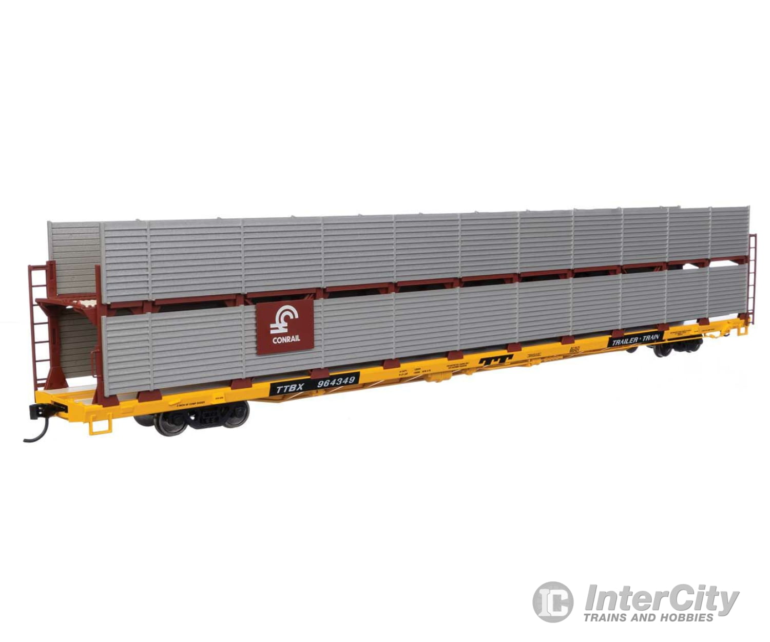 Walthers Mainline 8111 89 Flatcar W/Bi-Level Shielded Auto Rack - Ready To Run -- Conrail /