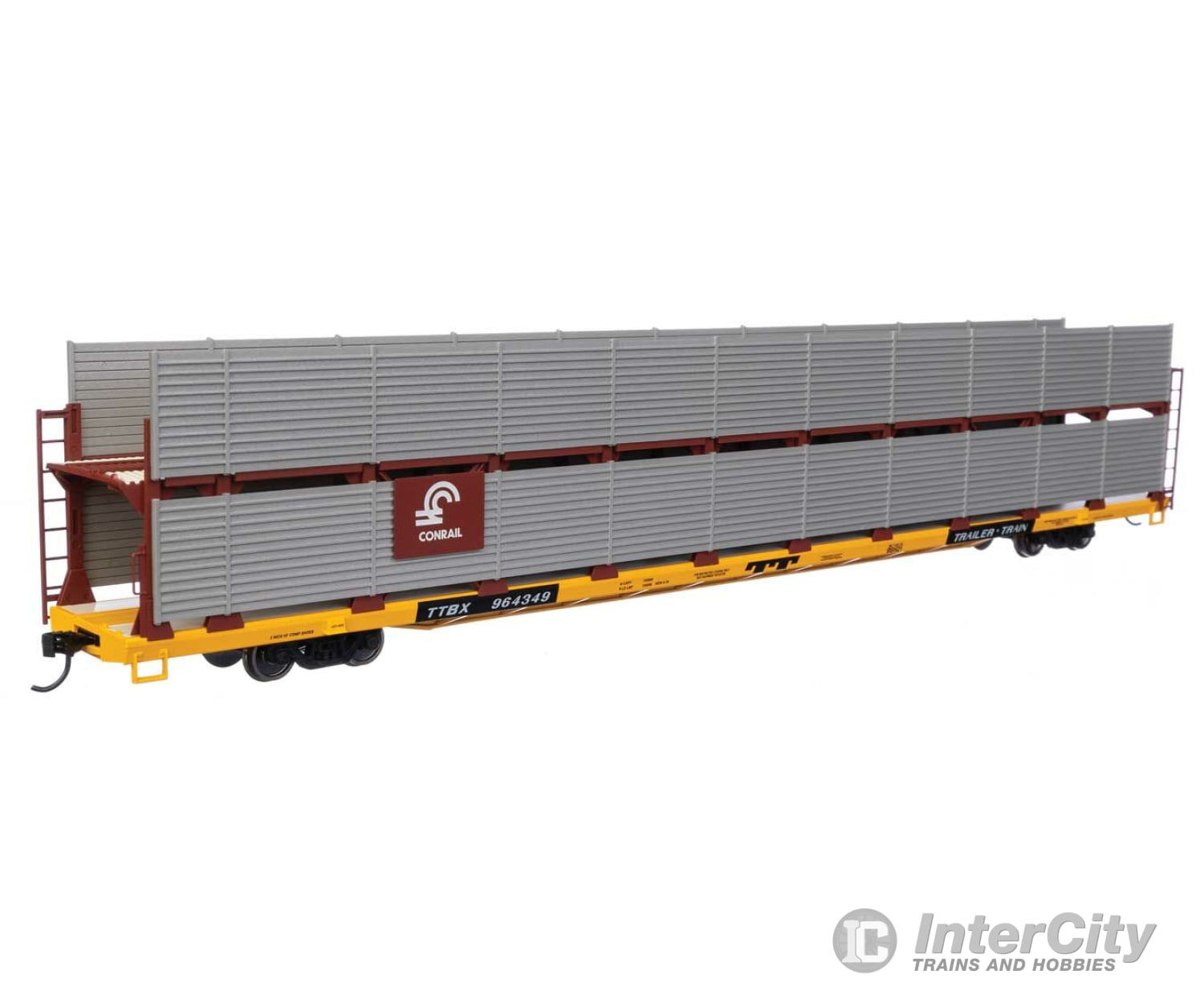 Walthers Mainline 8111 89 Flatcar W/Bi-Level Shielded Auto Rack - Ready To Run -- Conrail /