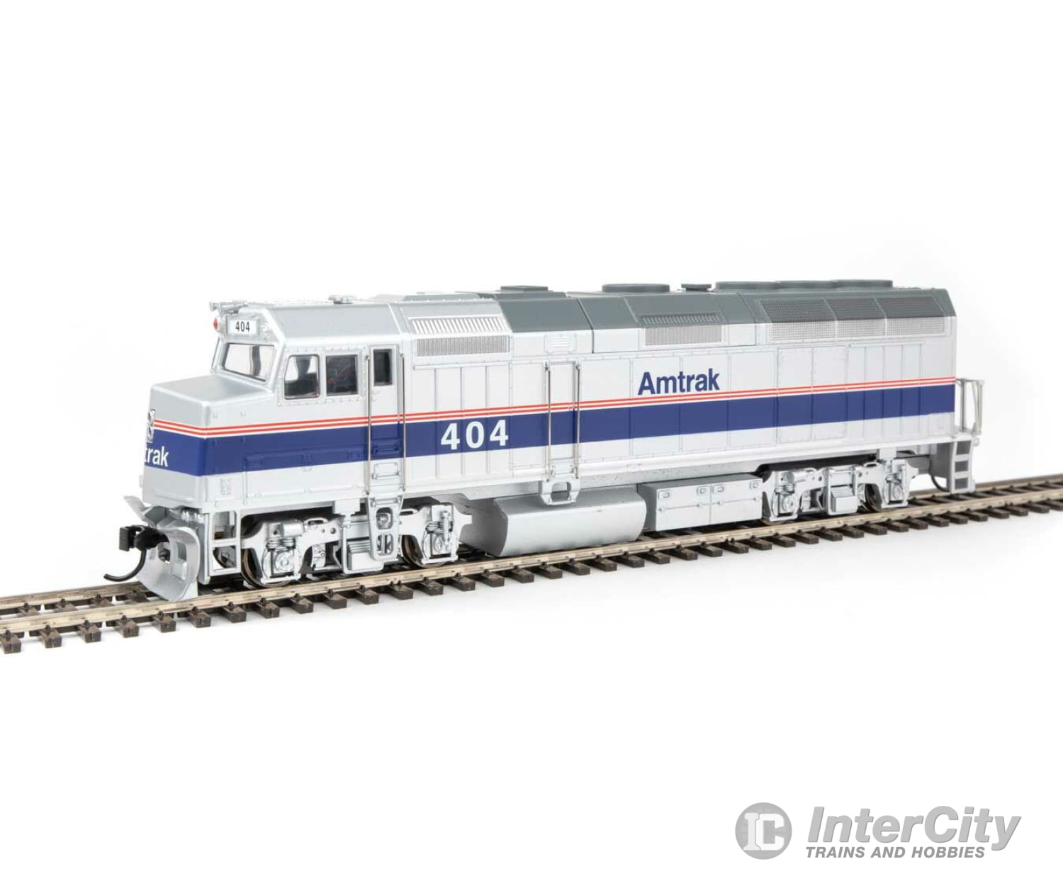 Walthers Mainline 9468 Emd F40Ph - Standard Dc -- Amtrak(R) #404 (Phase Iv; Silver Wide Blue Thin