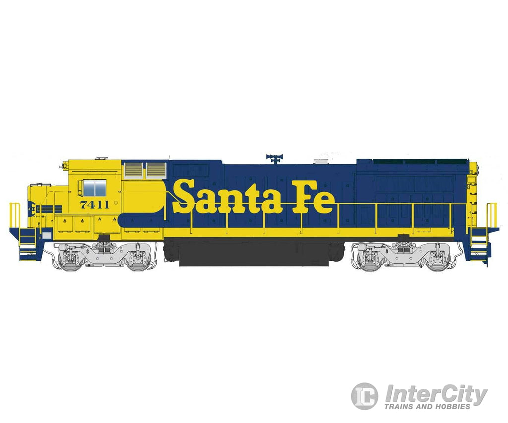 Walthers Mainline 9567 Ge Dash 8-40B - Standard Dc -- Santa Fe #7411 (Blue Yellow) Locomotives