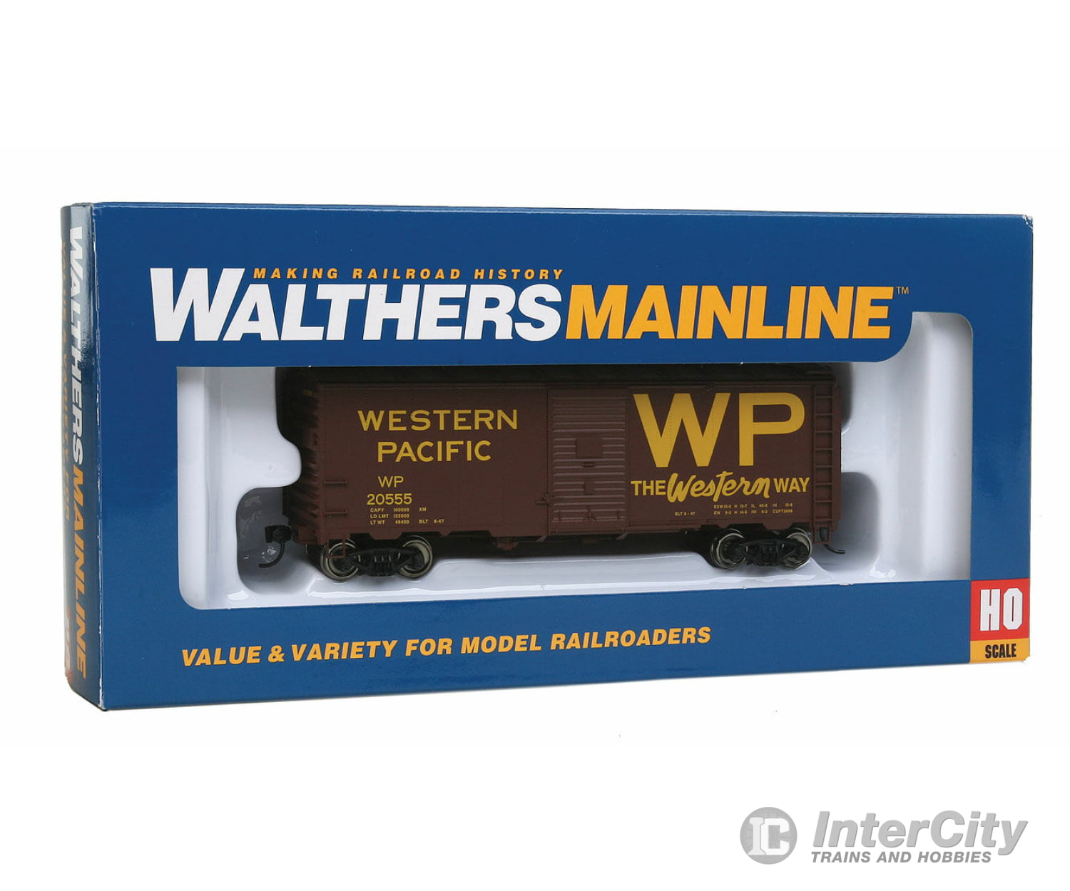 Walthers Mainline Ho 1686 40 Aar 1944 Boxcar - Ready To Run -- Western Pacific(Tm) #20555 (Boxcar