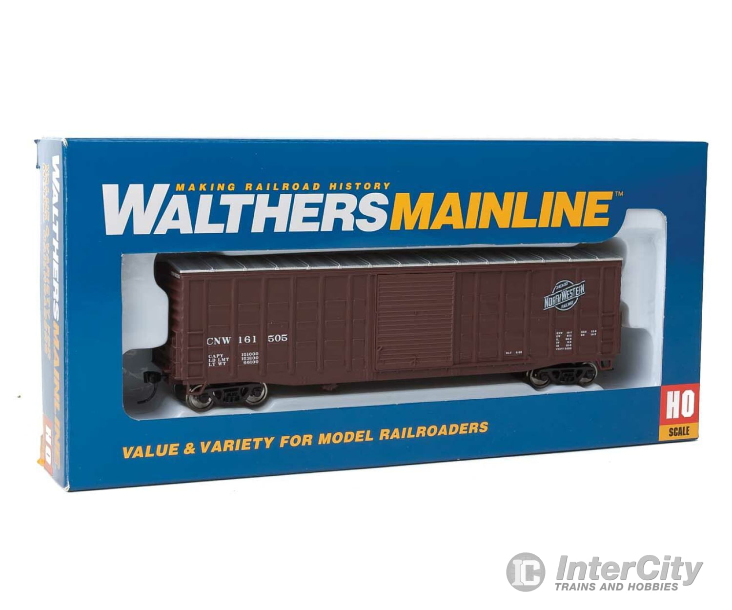 Walthers Mainline Ho 2324 50 Waffle-Side Boxcar - Ready To Run -- Chicago & North Western(Tm) 161505