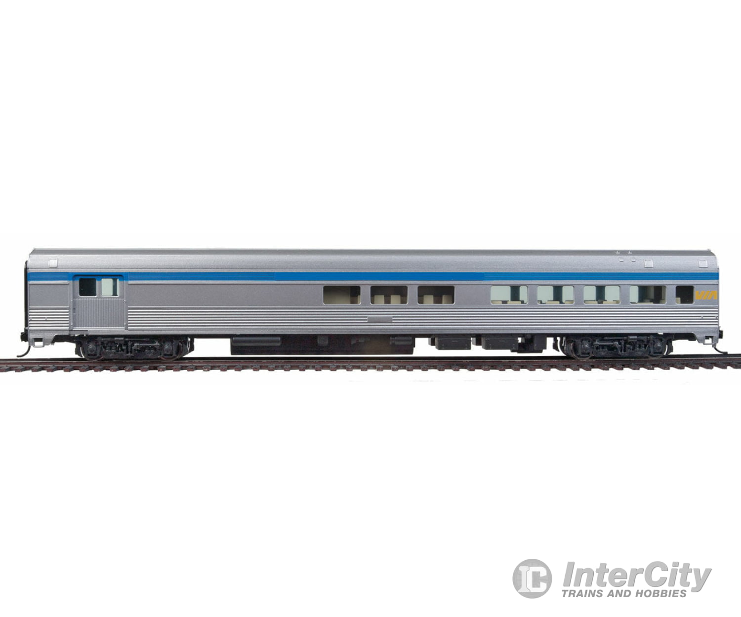 Walthers Mainline Ho 30059 85 Budd Baggage-Lounge - Ready To Run -- Via Rail Canada (Silver Blue