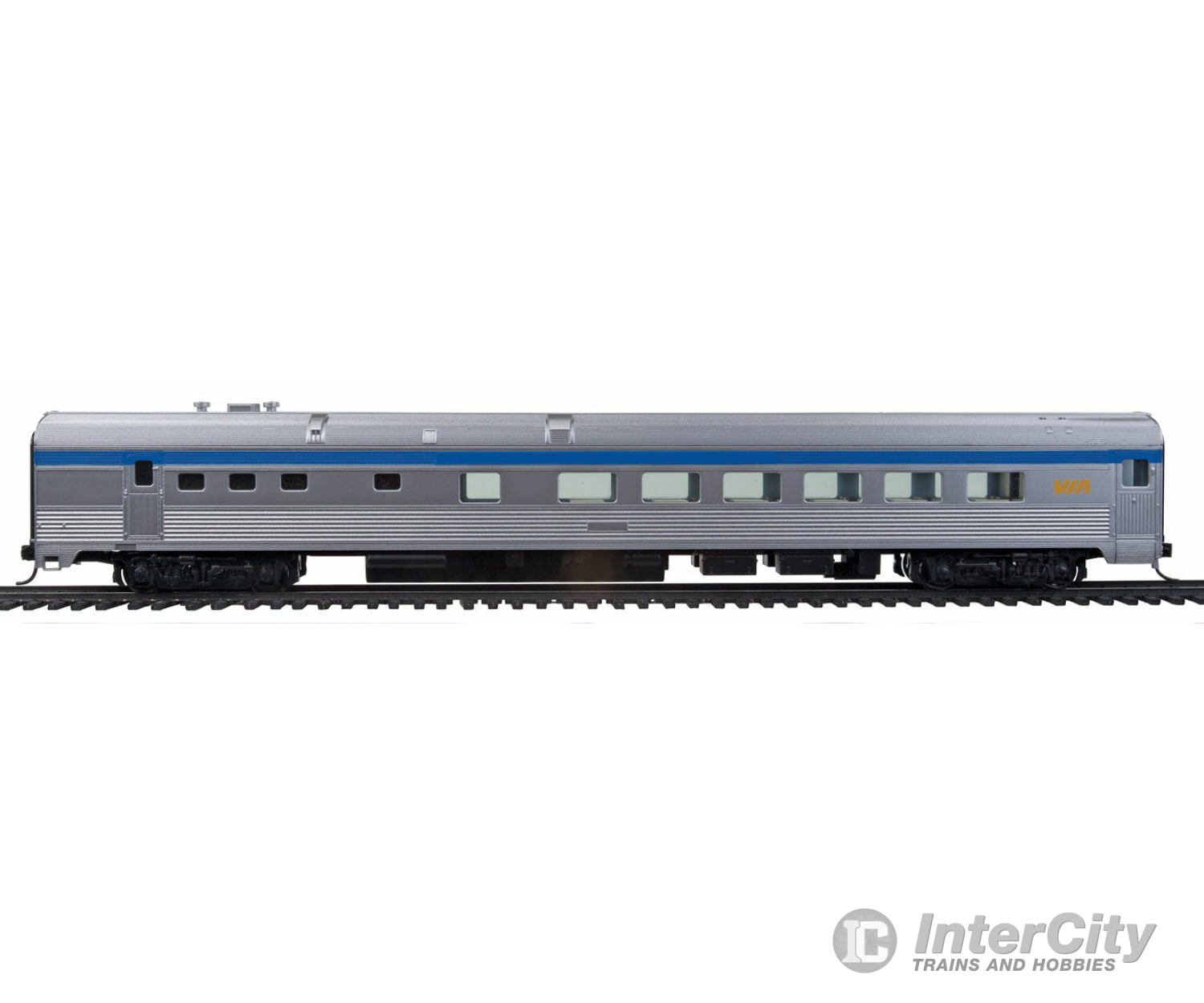 Walthers Mainline Ho 30159 85 Budd Diner - Ready To Run -- Via Rail Canada (Silver Blue Yellow)