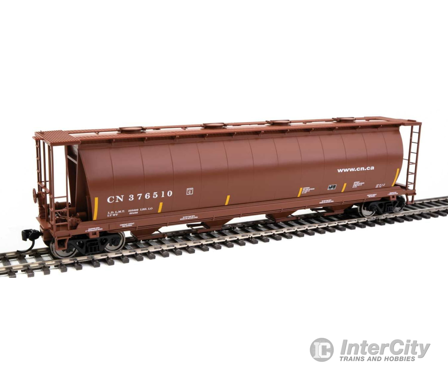 Walthers Mainline Ho 7836 59 Cylindrical Hopper - Ready To Run -- Canadian National #376510 Freight