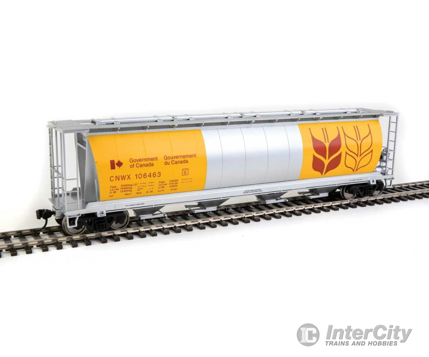 Walthers Mainline Ho 7846 59 Cylindrical Hopper - Ready To Run -- Canadian Wheat Board Cnwx #106463