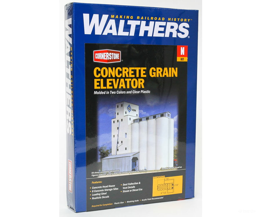 Walthers Cornerstone 3225 Adm(R) Grain Elevator -- Kit - 5-7/8 X 8-7/8 9’ 14.9 22.5 22.8Cm
