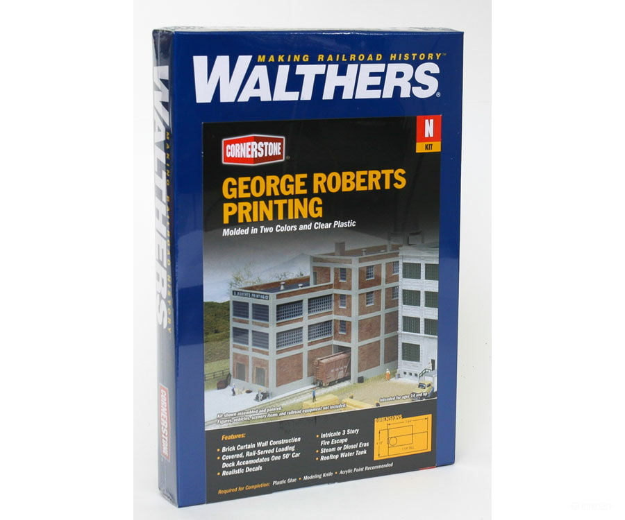 Walthers Cornerstone 3231 George Roberts Printing Inc. -- Kit - 4-1/2 X 7-3/4 7-1/4’ 11.2 19.3