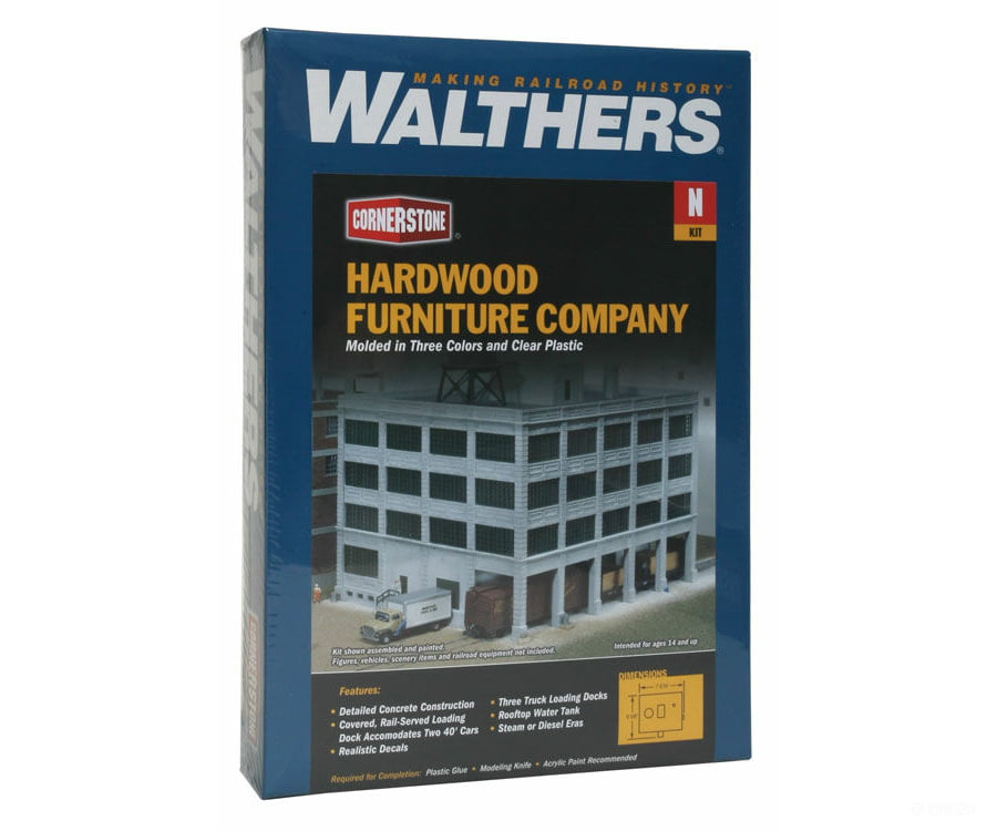 Walthers Cornerstone 3232 Hardwood Furniture Company -- Kit - 6-3/8 X 7-3/16’ 15.9 17.9Cm Structures