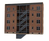 Walthers Cornerstone 3263 Parkview Terrace Background Building -- Kit - Tuscan W/Dark Green Trim
