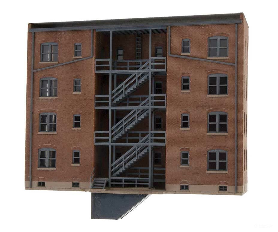 Walthers Cornerstone 3263 Parkview Terrace Background Building -- Kit - Tuscan W/Dark Green Trim