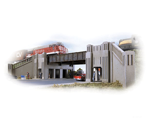 Walthers Cornerstone 3800 Art Deco Highway Underpass -- Kit - 8-3/8 X 6-5/8 1-7/8’ 21.2 16.8