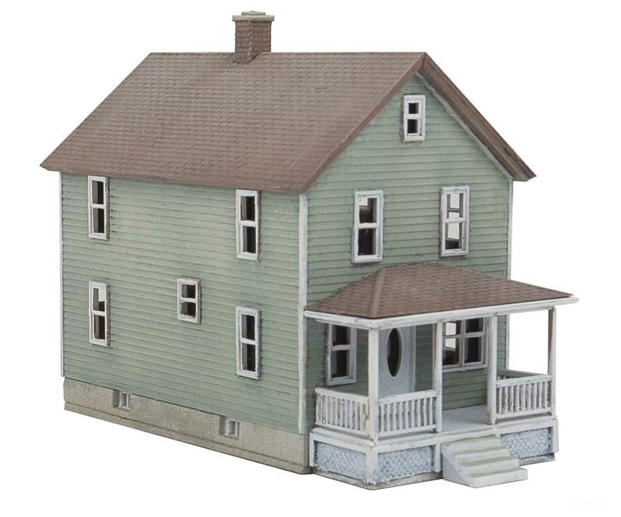Walthers Cornerstone 3888 Two-Story Frame House -- Kit - 3-3/8 X 1-1/2 2-3/8’ 8.6 4 5.9Cm Structures