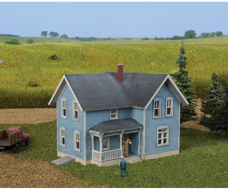 Walthers Cornerstone 3890 Lancaster Farm House -- Kit - 2-1/2 X 3-1/4 2-5/16’ 6.3 8.3 5.9Cm