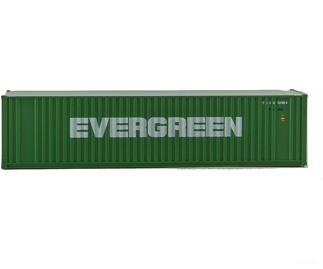 Walthers Scenemaster 8802 40’ Hi Cube Ribbed Side Container - Assembled -- Evergreen Freight
