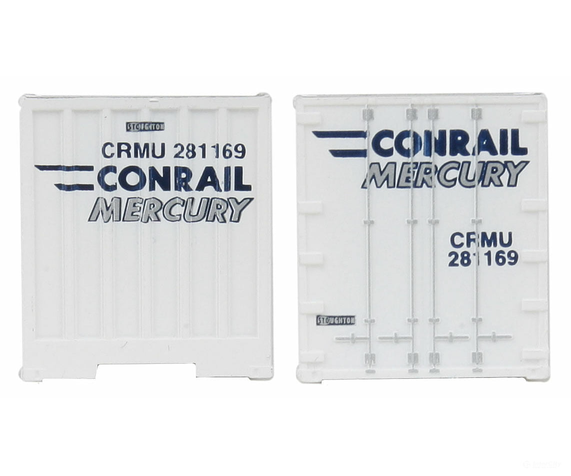 Walthers Scenemaster 8843 48’ Ribbed Side Container - Assembled -- Conrail Mercury (White Blue