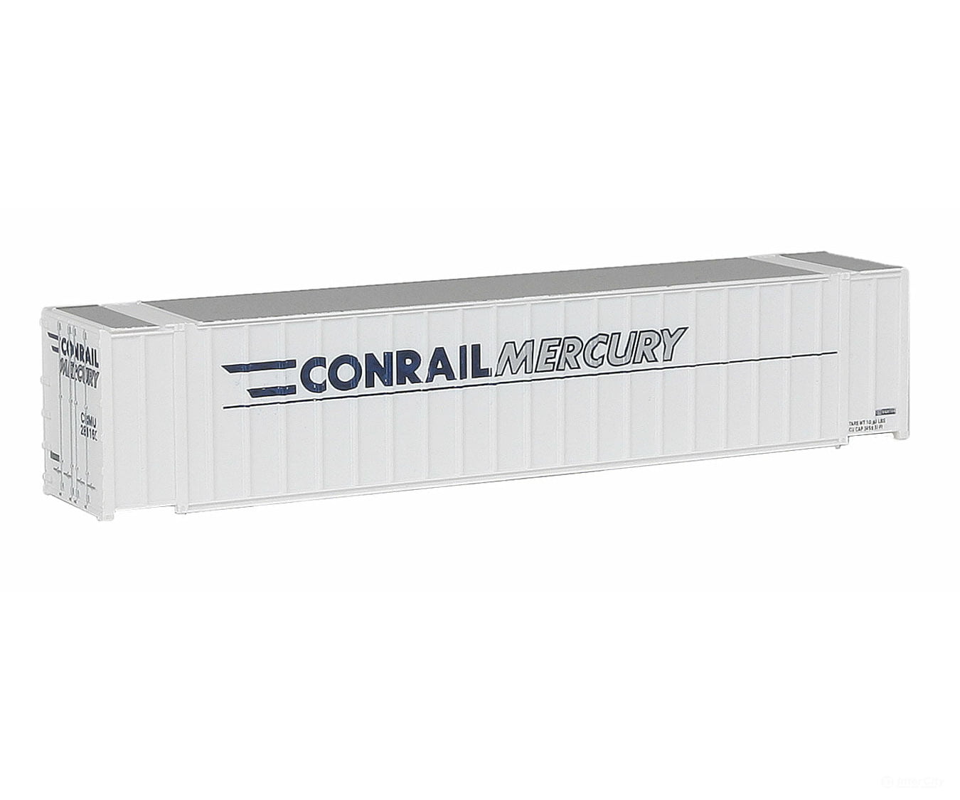 Walthers Scenemaster 8843 48’ Ribbed Side Container - Assembled -- Conrail Mercury (White Blue