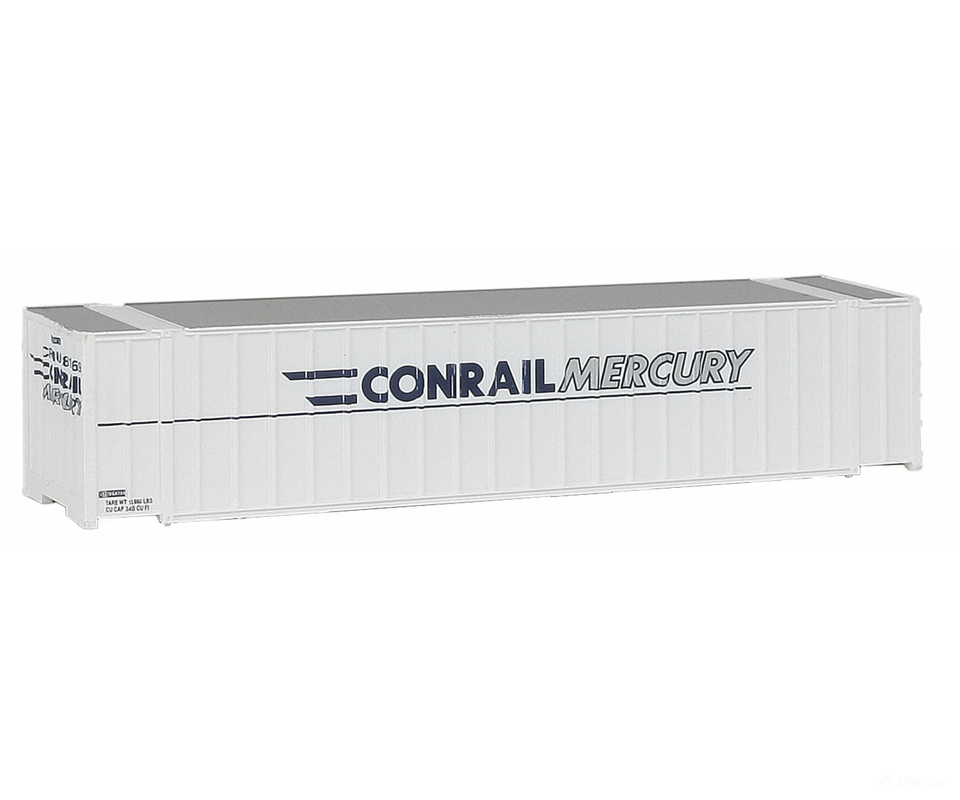 Walthers Scenemaster 8843 48’ Ribbed Side Container - Assembled -- Conrail Mercury (White Blue