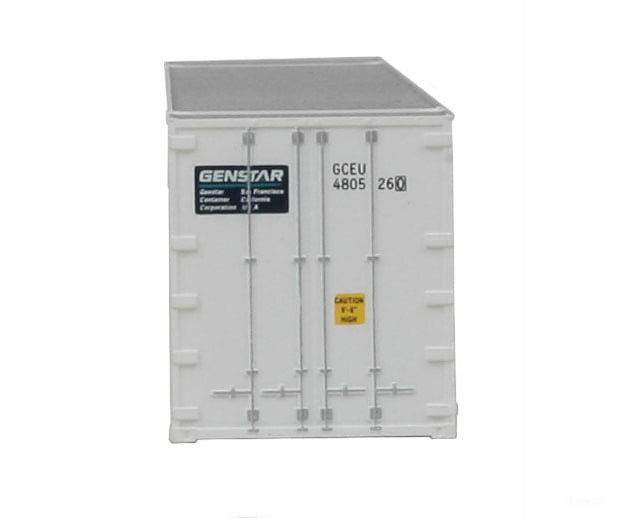 Walthers Scenemaster 8844 48’ Ribbed Side Container - Assembled -- Genstar (White Blue) Freight