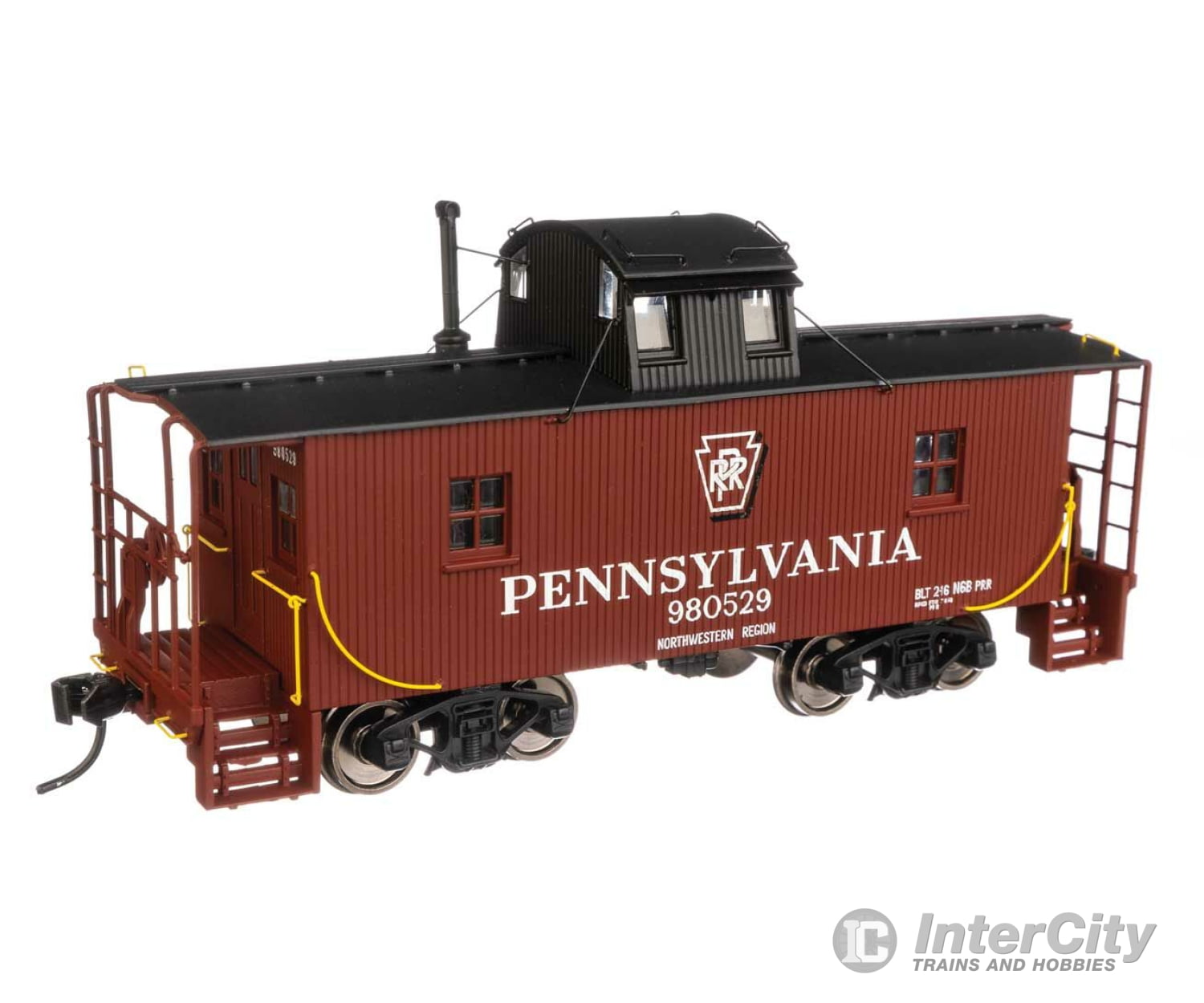 Walthers Proto 103410 Pennsylvania N6B Wood Cabin Car (Caboose) W/Center Cupola -- Railroad #980529