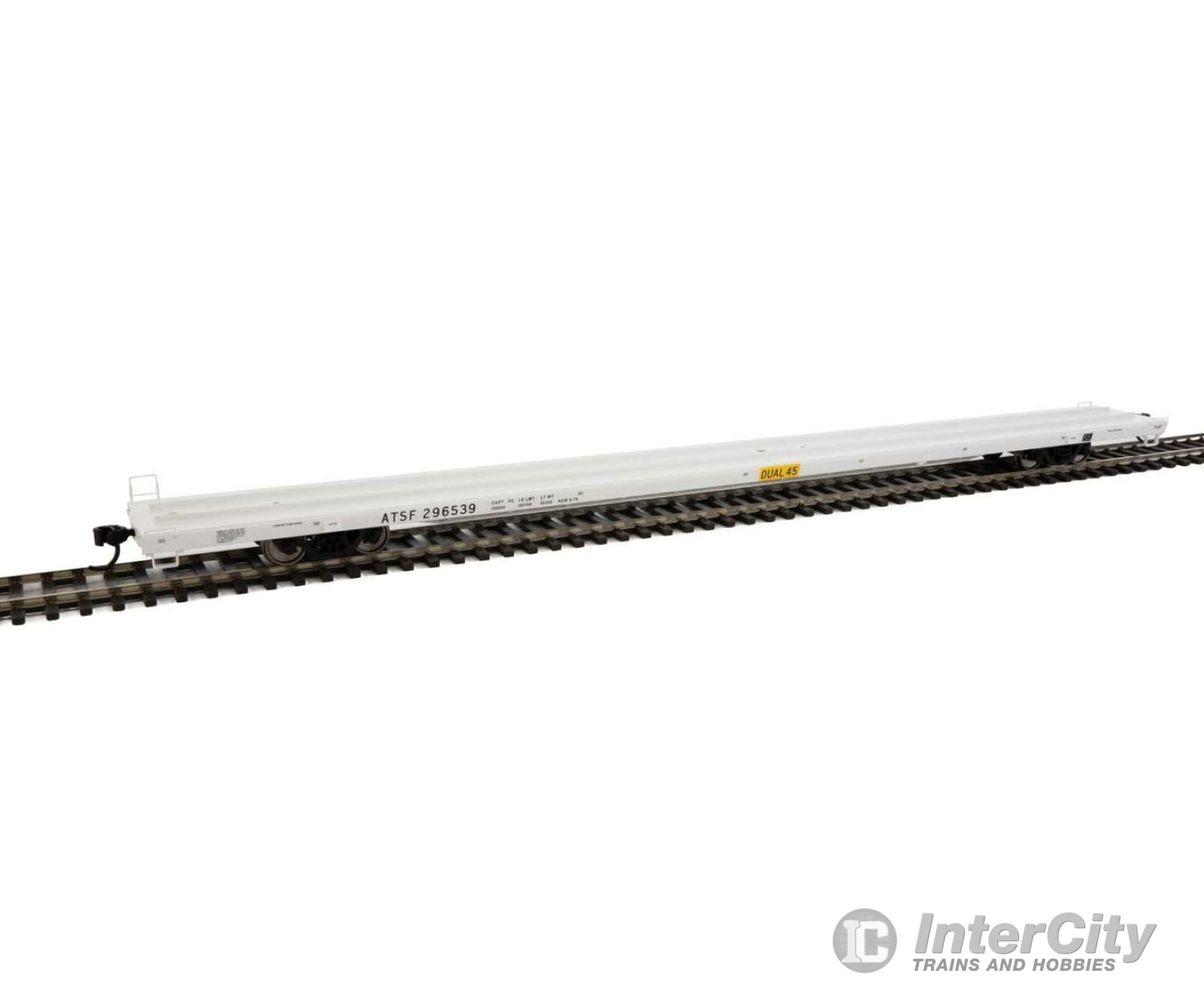 Walthers Proto 104213 89 Bethlehem Flush-Deck Flatcar - Ready To Run -- Santa Fe #296539 Freight