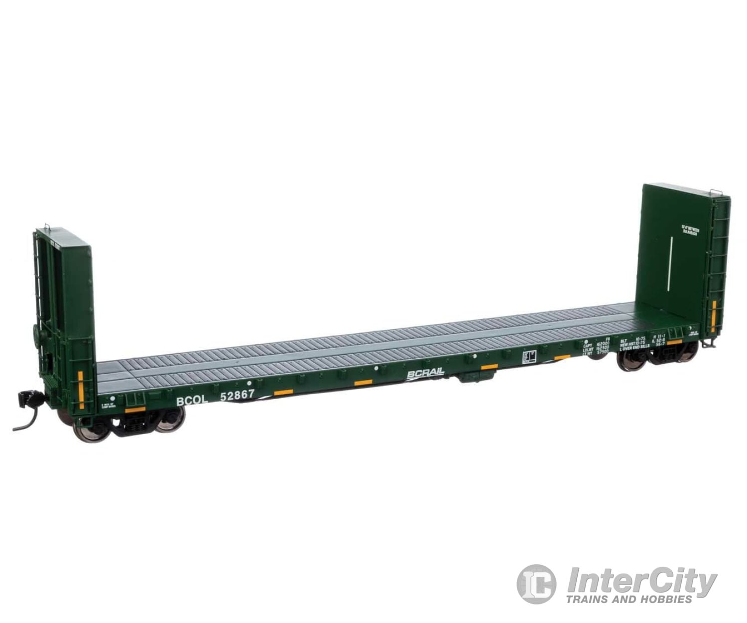 Walthers Proto 104347 50 Cc&F Bulkhead Flatcar - Ready To Run -- British Columbia Bcol #52867