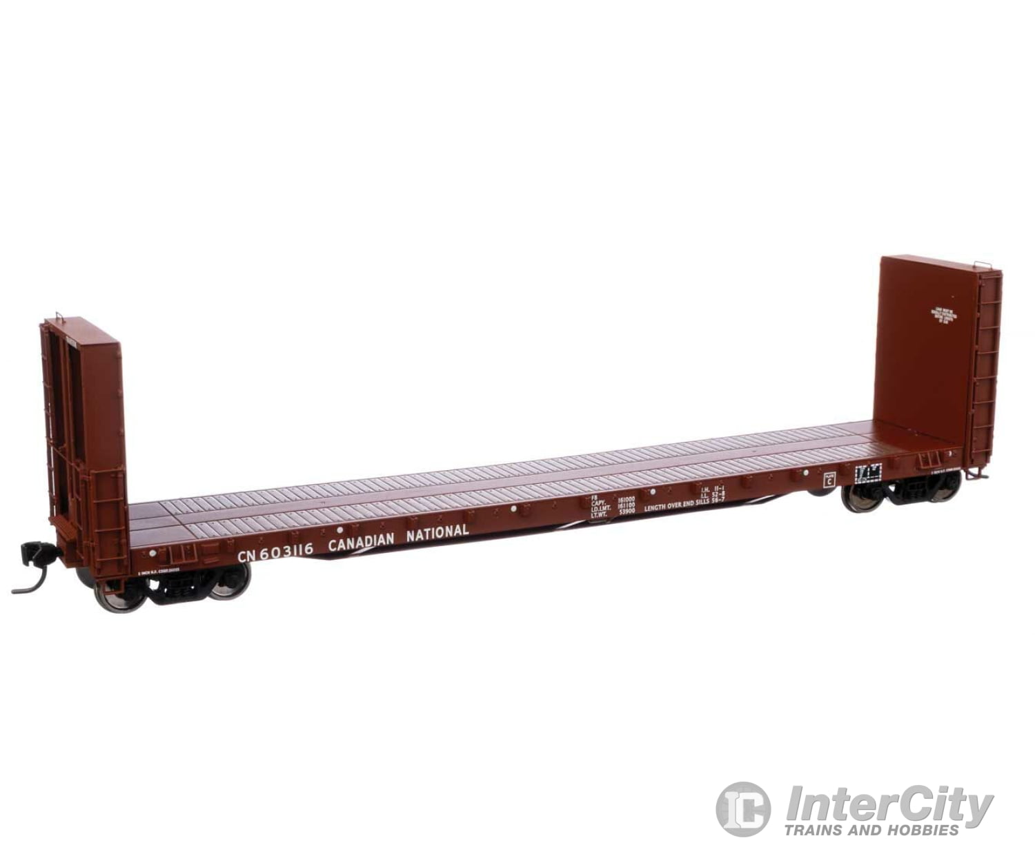 Walthers Proto 104348 50 Cc&F Bulkhead Flatcar - Ready To Run -- Canadian Natonal #603116 (Brown)