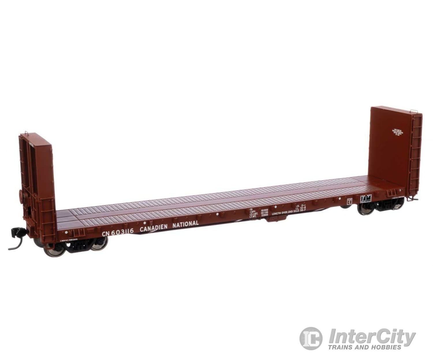 Walthers Proto 104348 50 Cc&F Bulkhead Flatcar - Ready To Run -- Canadian Natonal #603116 (Brown)