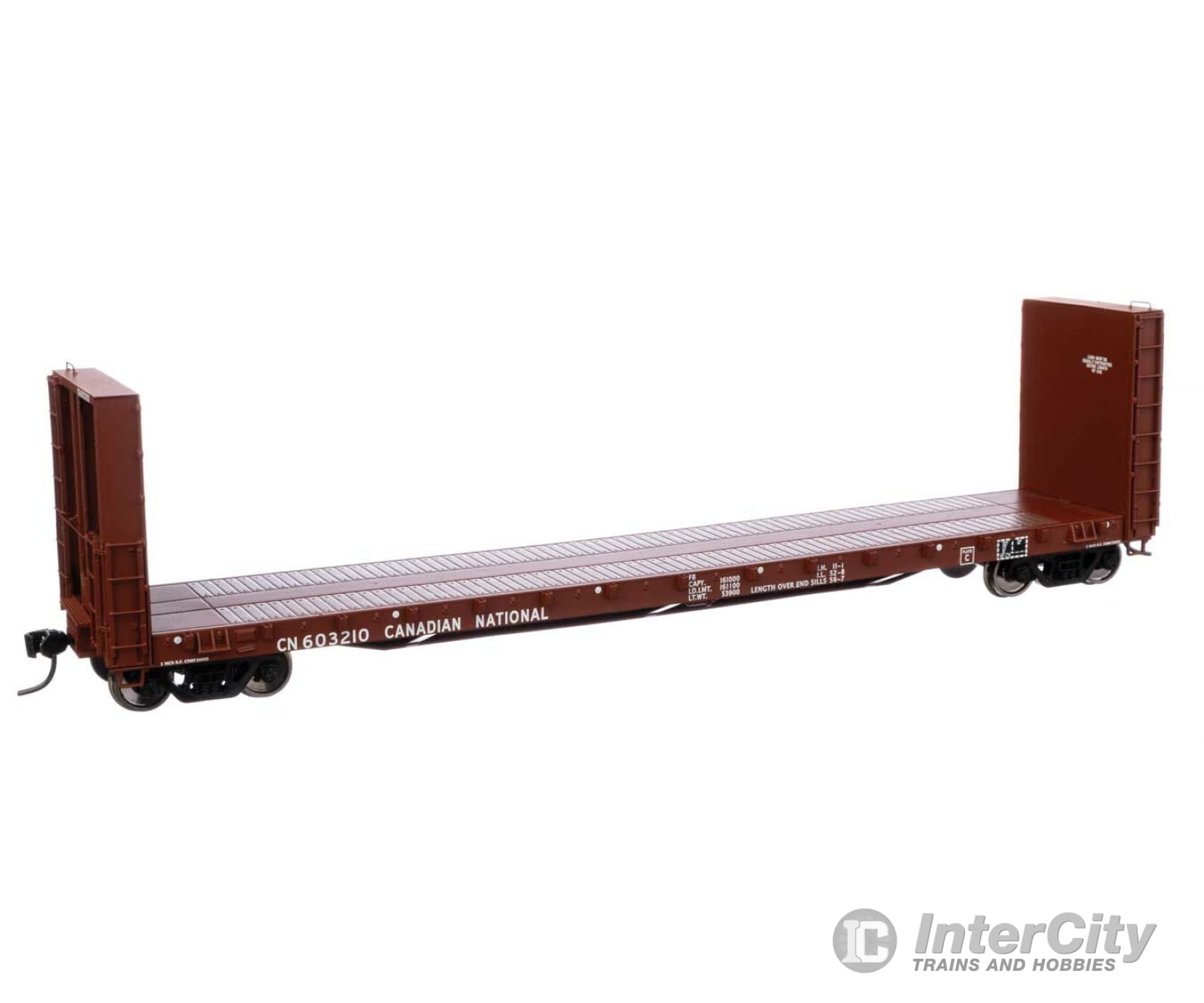 Walthers Proto 104350 50 Cc&F Bulkhead Flatcar - Ready To Run -- Canadian Natonal #603210 (Brown)