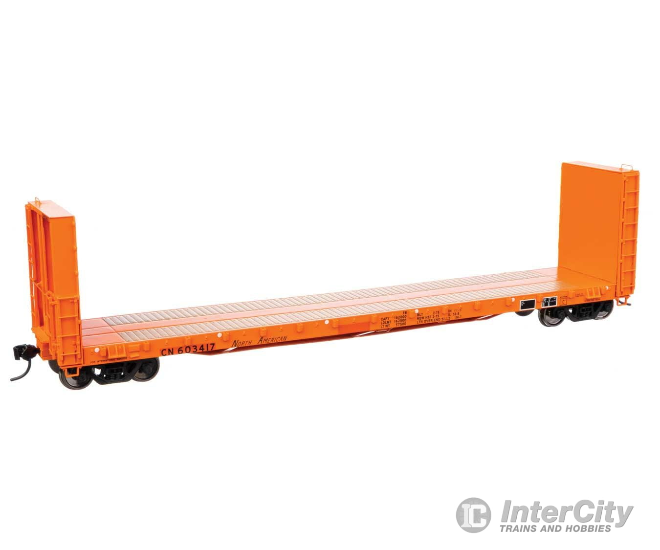 Walthers Proto 104353 50 Cc&F Bulkhead Flatcar - Ready To Run -- Canadian National (Orange) #603417