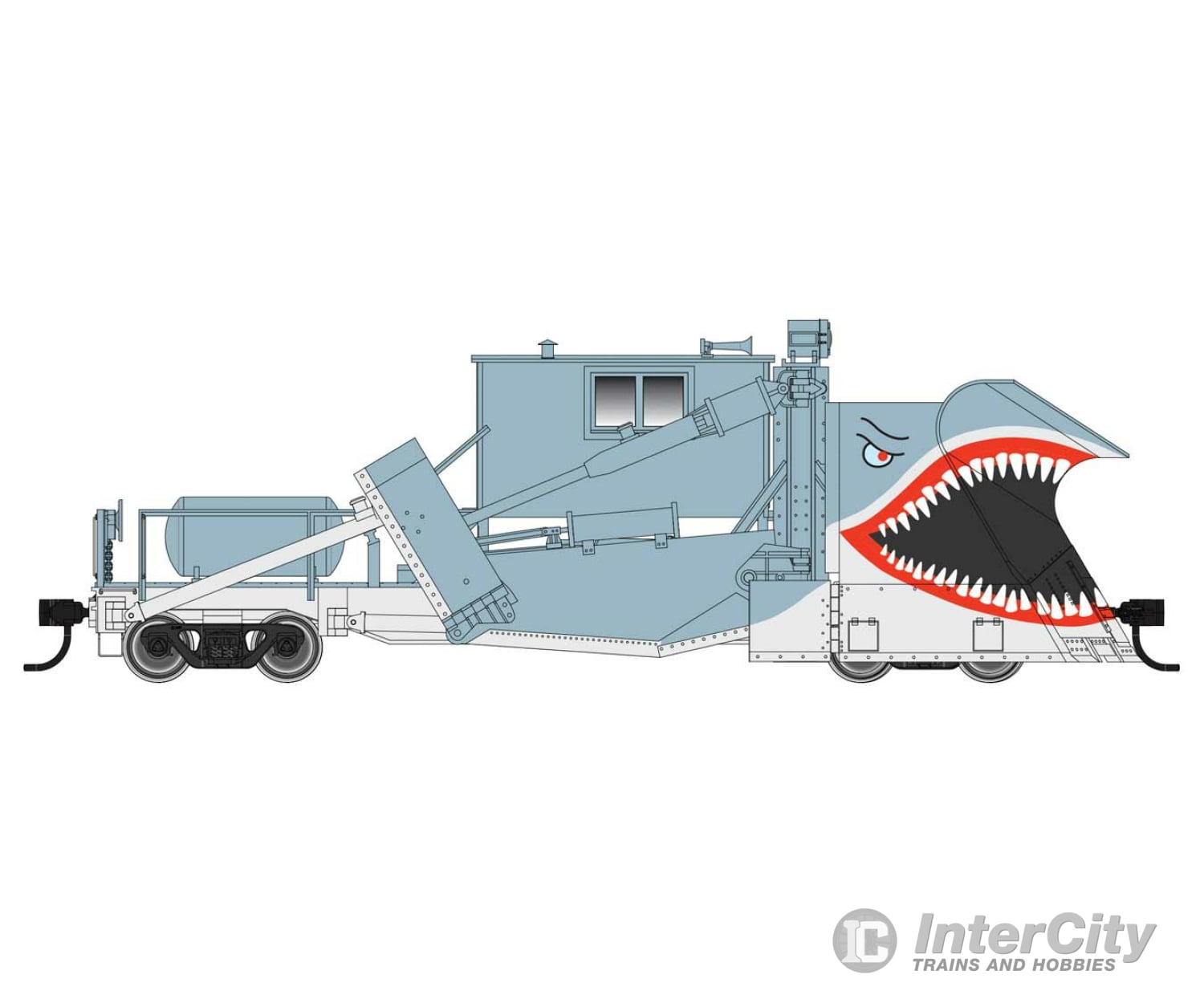 Walthers Proto 110134 Jordan Spreader - Ready To Run -- Maintenance-Of-Way (Shark Teeth Graphics)