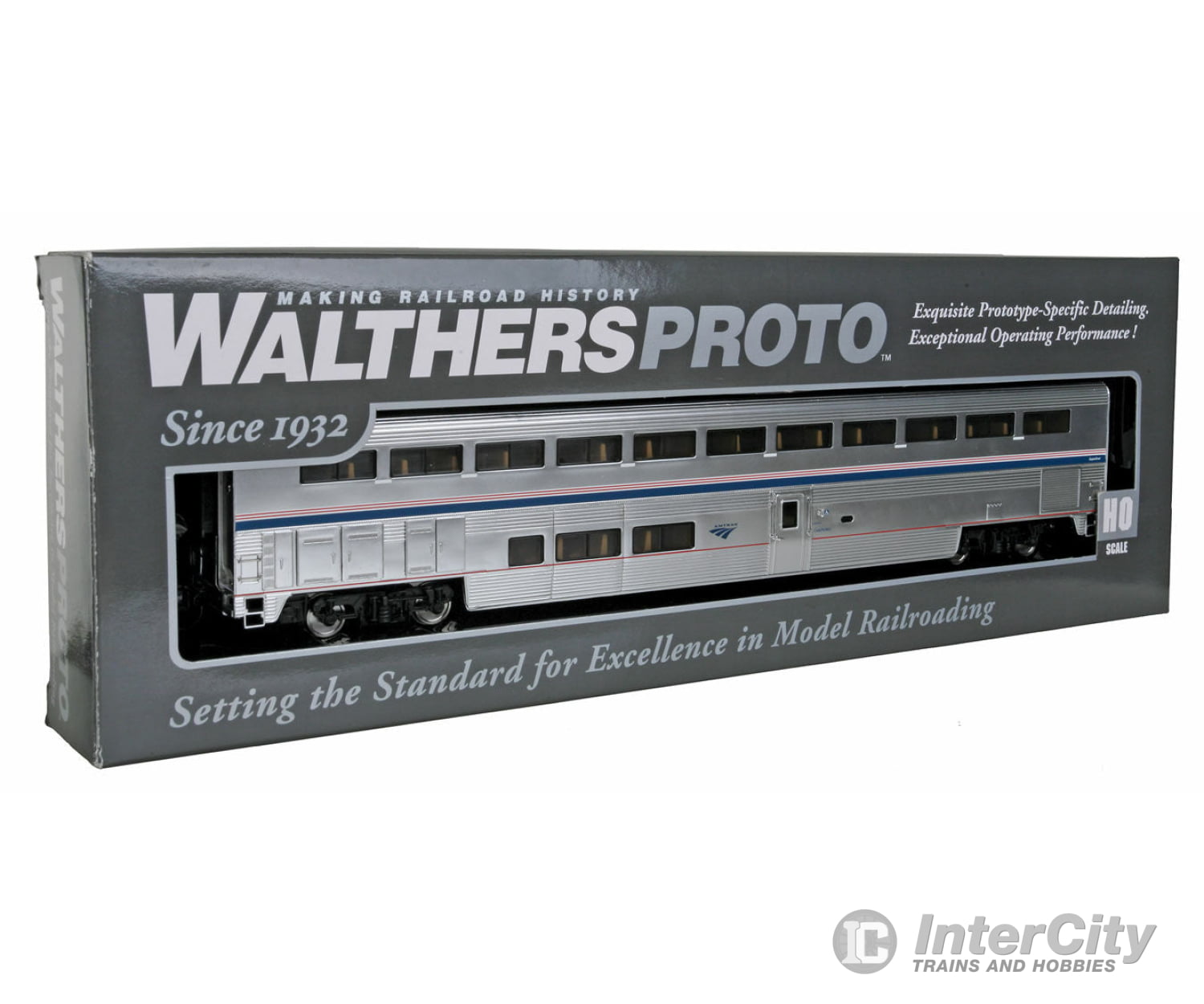 Walthers Proto 12013 85 Pullman-Standard Superliner I Coach - Lighted Ready To Run -- Amtrak (Phase