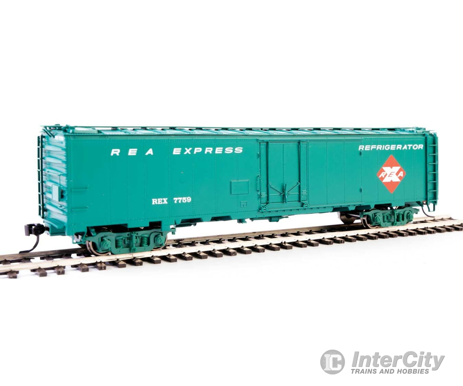 Walthers Proto 17325 50 Rea Riveted Steel Express Reefer -- Railway Agency #7646 (Light Green)