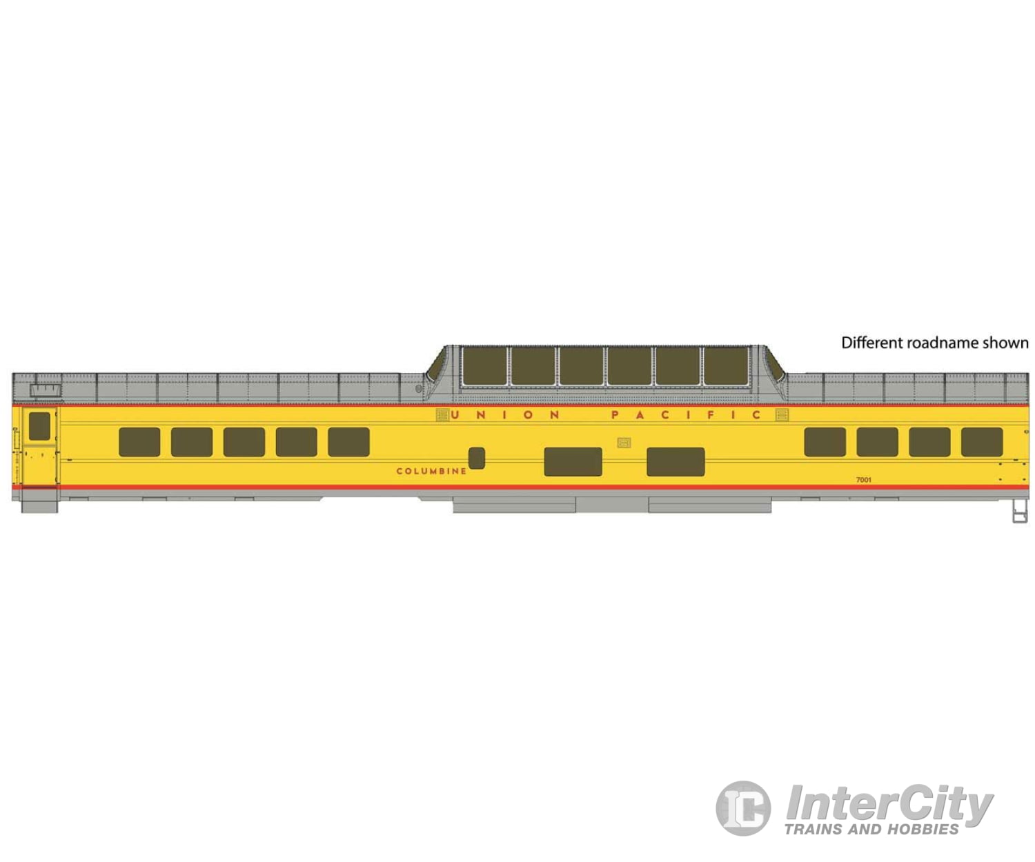 Walthers Proto 18551 85 Acf Dome Coach - Lighted Union Pacific(R) Heritage Fleet -- Columbine Upp