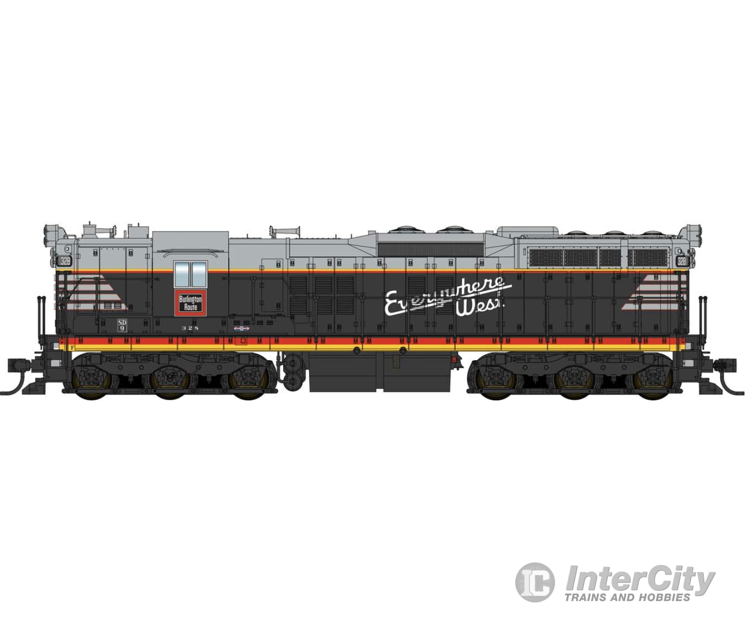 Walthers Proto 41701 Emd Sd9 - Esu Loksound 5 Sound & Dcc -- Chicago Burlington Quincy #328